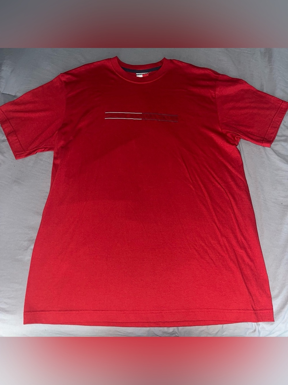 Vintage Tommy Hilfiger Men's Red Short Sleeve Crewneck Tee